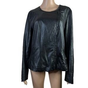 Gap Women’s motorcycle Jacket Black Leather Size XL